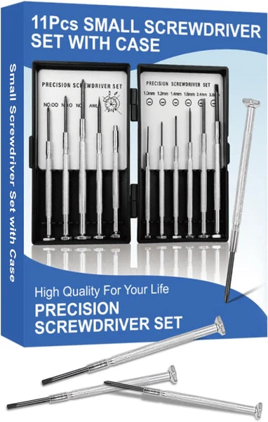 11Pcs Small Screwdriver Set with Hard Case, Tiny Mini Screw Driver Kit with 11 D