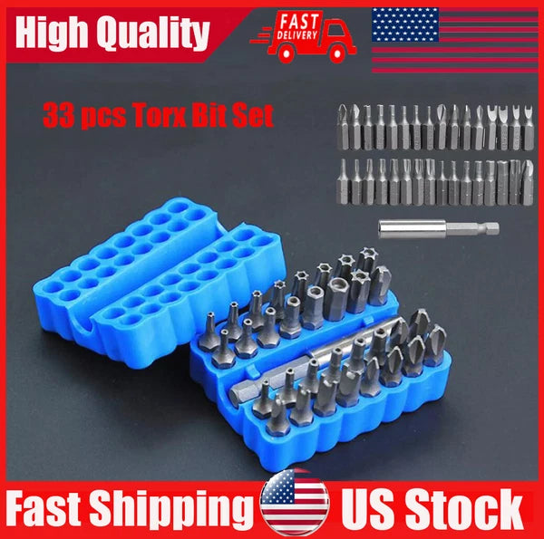 33 Tamper Proof Security Torq Hex Star Spanner Tri Wing Screwdriver Tool Set