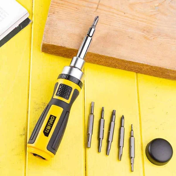 6 in 1 Slotted Ratchet Screwdriver Magnetic Bits Screw Driver Dual Purpose Tools