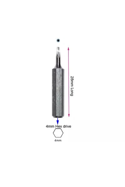 6X Torx screwdriver Bit Set T1, T2, T3, T4, T5, TR6 (T6 Security) repair 4mm Hex