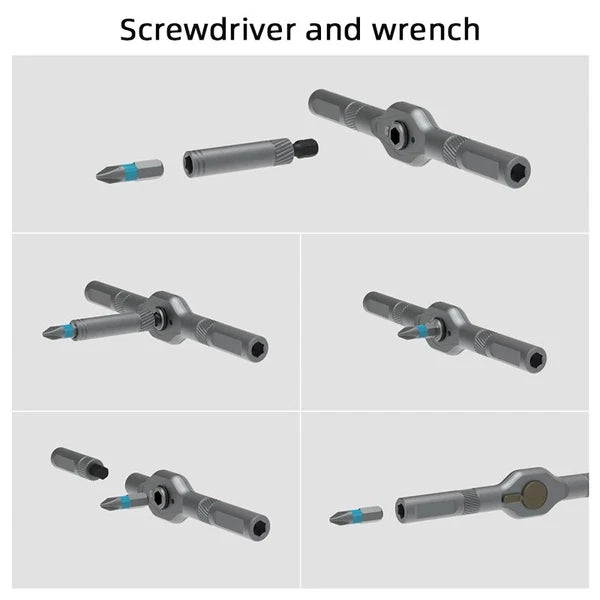 Steel Ratchet Screwdriver Set - Multi-Functional, Effort-Saving Screwdriver Tool