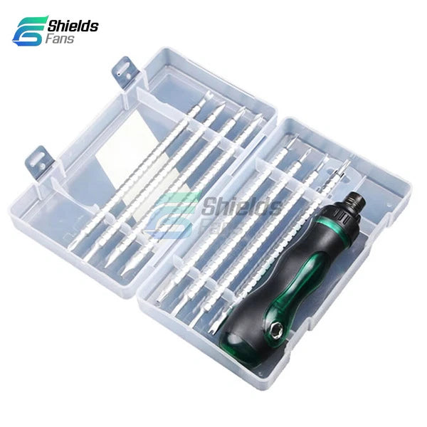 Multifunctional Magnetic Ratchet Screwdriver Set w/8pcs Dual-head Bits Hand Tool