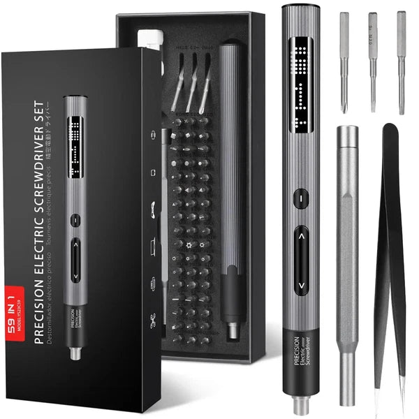 Precision Electric Screwdriver Set 59 in 1 Repair Tool Kit with 54 Magnetic Bits