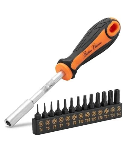 14pc Torx Bit Set Tamper Proof Security Torq T4/T5/T6/T7/T8/T9- T40 Screwdriver