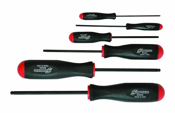 Bondhus 74686 6pc Set Balldriver Screwdrivers 1.5-5M