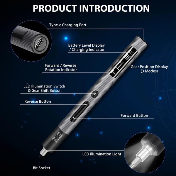 Precision Electric Screwdriver Set 59 in 1 Repair Tool Kit with 54 Magnetic Bits