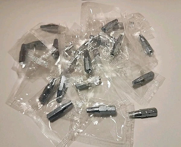 20 Pack of T25 Single End Torx Screwdriver Star Bits - 1 Inch Long - 20 Count