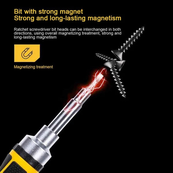 6 in 1 Slotted Ratchet Screwdriver Magnetic Bits Screw Driver Dual Purpose Tools
