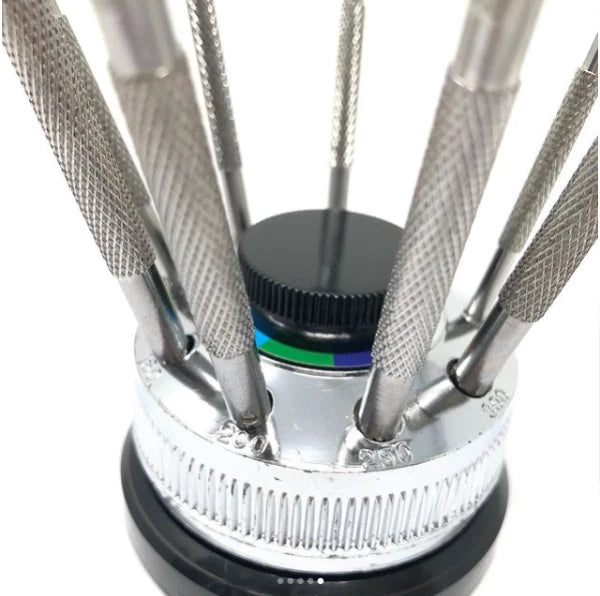 Watchmakers Screwdrivers Set 9 French Type With Revolving Base SPARE BLADES UK