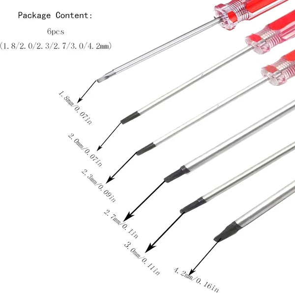 6Pcs Plastic Handle Triangle Head Screwdriver Set Magnetic Tip Y Shape Triangle