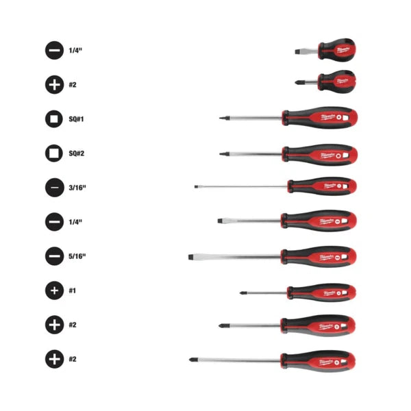 Milwaukee Tool 48-22-2710 Screwdriver Kit - 10 Pc