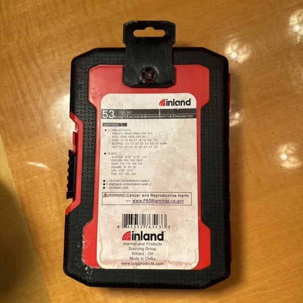 INLAND TOOL SET 53 PC Multi-Function Screwdriver With Standard Size Bits