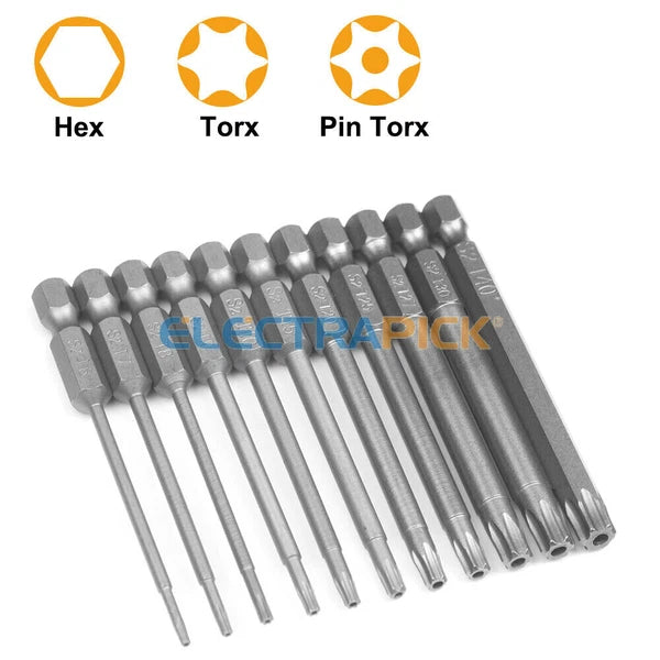 11PC Torx Bit Set Quick Change Connect Impact Driver Drill Security Tamper Proof