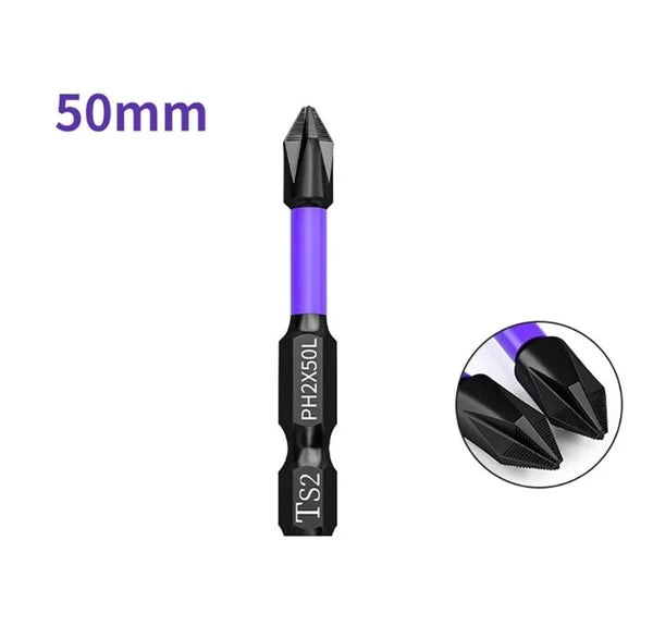 PH2 Anti SLIP impact screwdriver bits set of 40, 50mm long  Magnetic tips Tools