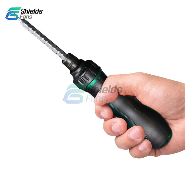 Multifunctional Magnetic Ratchet Screwdriver Set w/8pcs Dual-head Bits Hand Tool