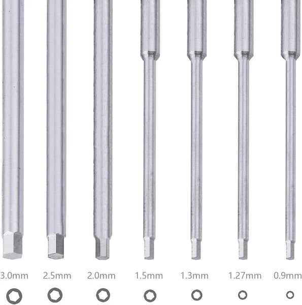 7Pcs Hex Screwdriver Set 0.9Mm 1.27Mm 1.3Mm 1.5Mm 2.0Mm 2.5Mm 3.0Mm Hex Driver