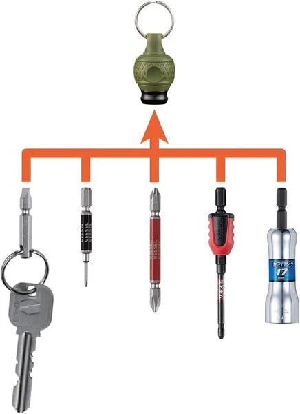 VESSEL BALL GRIP BIT HOLDER QB-22DG Dull Green Quick Catcher Hex JPN