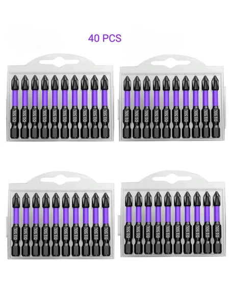 PH2 Anti SLIP impact screwdriver bits set of 40, 50mm long  Magnetic tips Tools