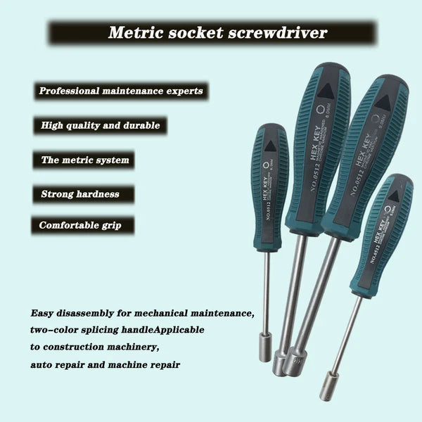 10pcs Screwdriver Set Socket Hex Torque Wrench Multitool Hex 3-9MM Repair Tools