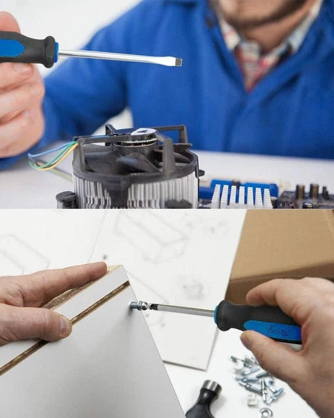 Magnetic Screwdrivers Set, 6 Pieces Slotted & Phillips Screwdriver with Blue