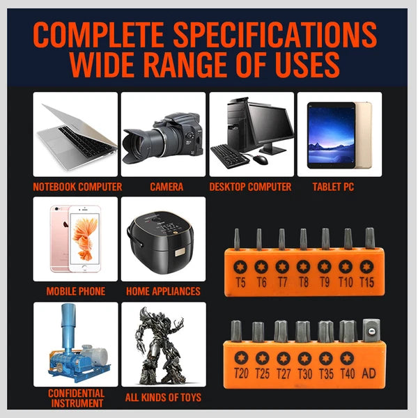 14PC Security Bit Tamper Proof Torx Screwdriver Star Hex Holder Tool T5 - T40-