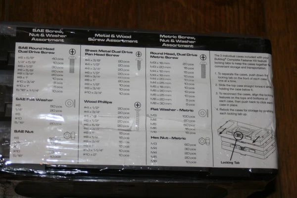 Bulldog 1300 Piece SAE & Metric Screws, Nuts, & Washers Complete Fastener Kit