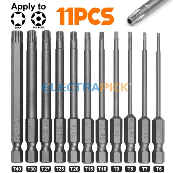 11PC Torx Bit Set Quick Change Connect Impact Driver Drill Security Tamper Proof