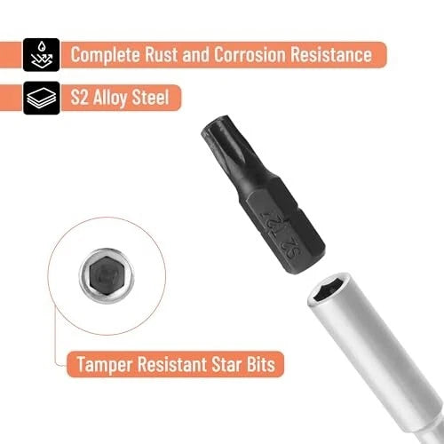 14pc Torx Bit Set Tamper Proof Security Torq T4/T5/T6/T7/T8/T9- T40 Screwdriver