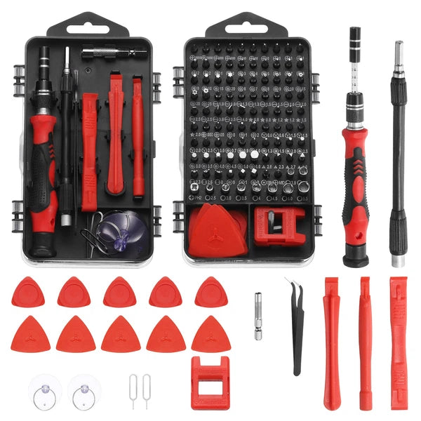 123 in 1 Magnetic Precision Screwdriver Set Electronics Repair Tools Kit, Red