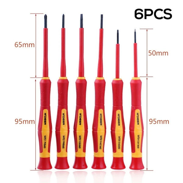 6-Piece Insulated Screwdriver Set 1000V Multi-Function Electrician's Tool