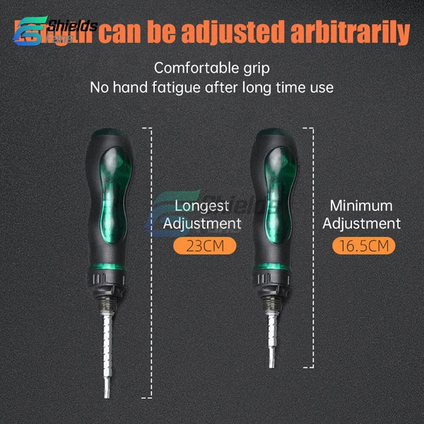 Multifunctional Magnetic Ratchet Screwdriver Set w/8pcs Dual-head Bits Hand Tool